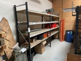 2 compartment pallet rack with contents