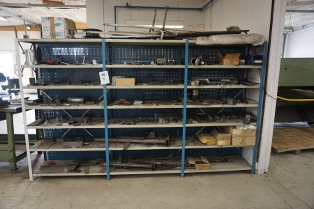 3 compartment workshop shelf with contents