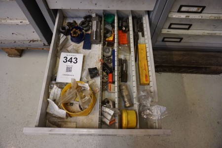 Drawer with various cutters & threading tools etc.