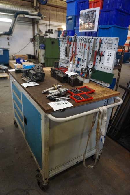 Tool table with contents