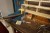 File bench in wood incl. Vise & Tool board with contents