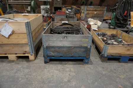 Pallet with various welding hoses, power tools, etc.