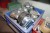 Contents of 1 compartment of various bolts, nuts, type in stainless & galvanized, etc.