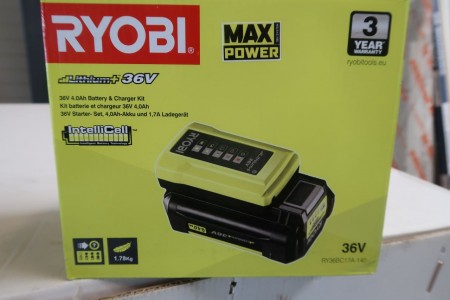 Ryobi, batteri + lader, 36V, 4,0 Ah