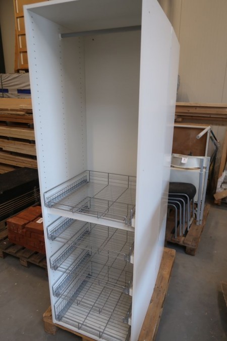2 pcs. tall cabinets with wire baskets